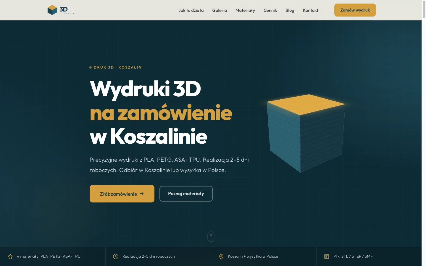 3dkoszalin.pl – druk 3D na zamówienie Koszalin – projekt KlinWeb
